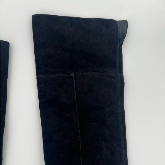 Larroudé Kate Over The Knee Suede Boots In Black